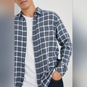 Rails Blue and White Plaid Casual Button Down Shirt